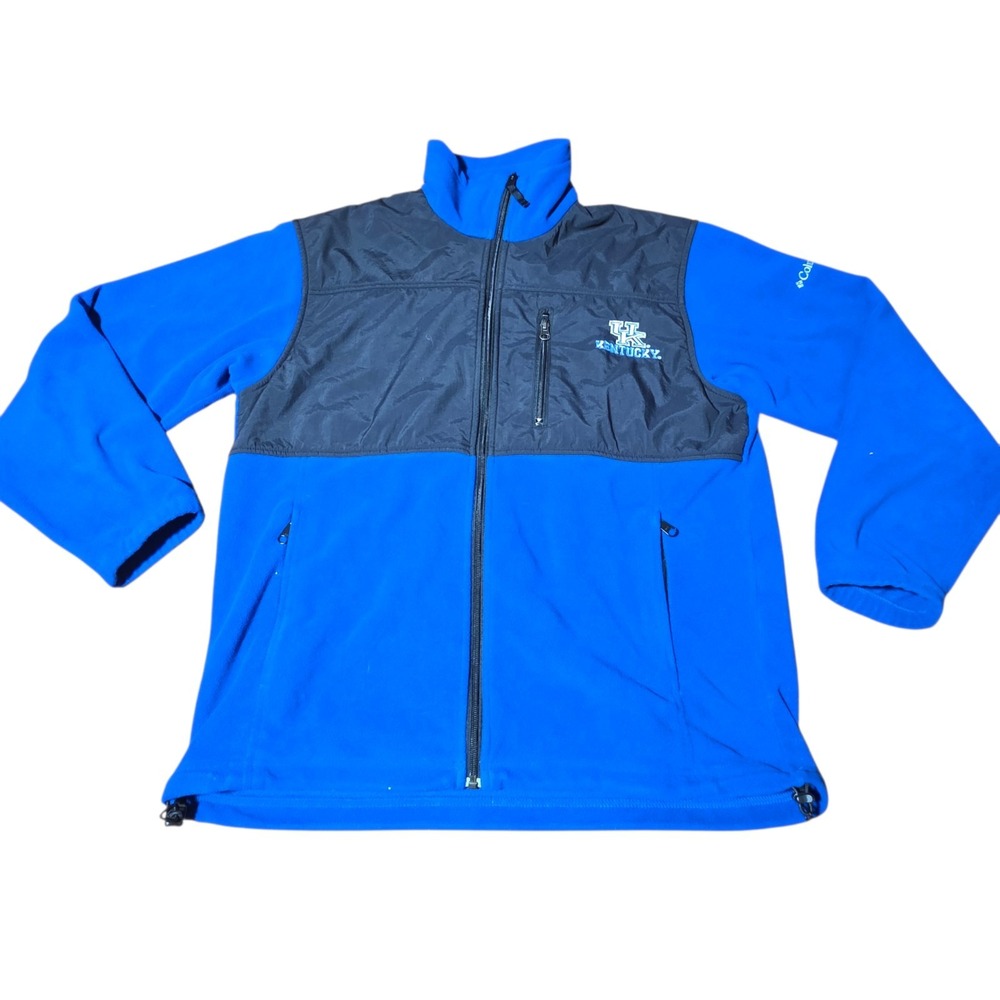 Columbia Kentucky Wildcats Blue Fleece Jacket Mens M Full Zip UK Logo B29